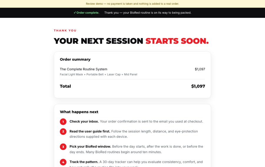 Top of the Your Next Session Starts Soon page