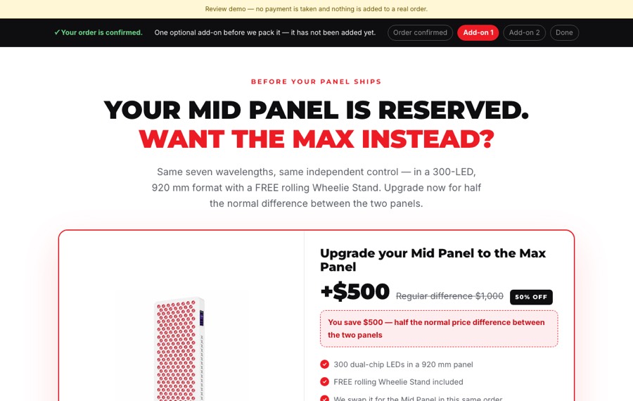 Top of the Upgrade Mid to Max page