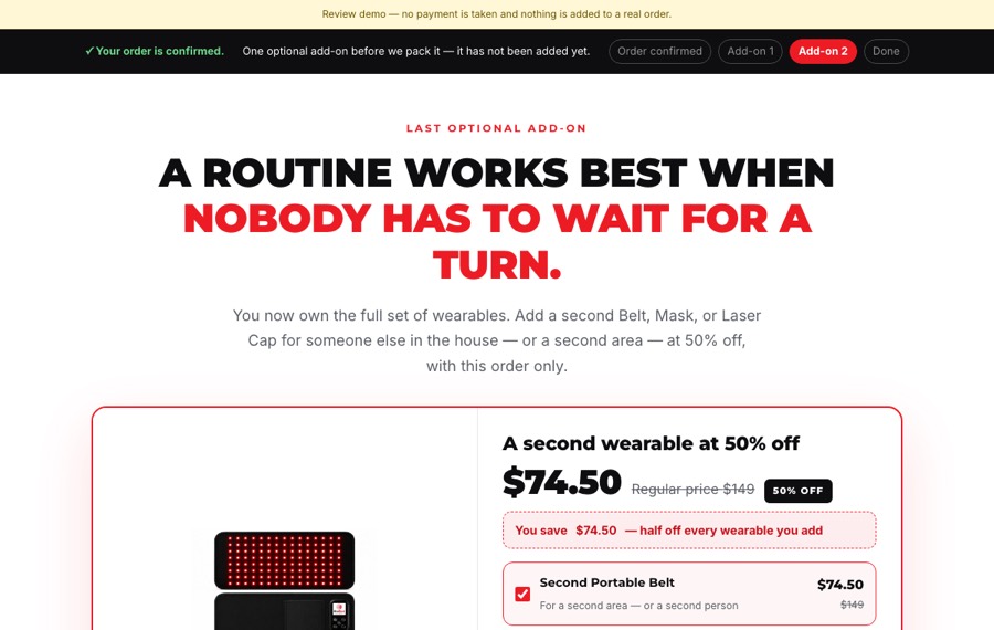 Top of the Second Wearable, 50% Off page